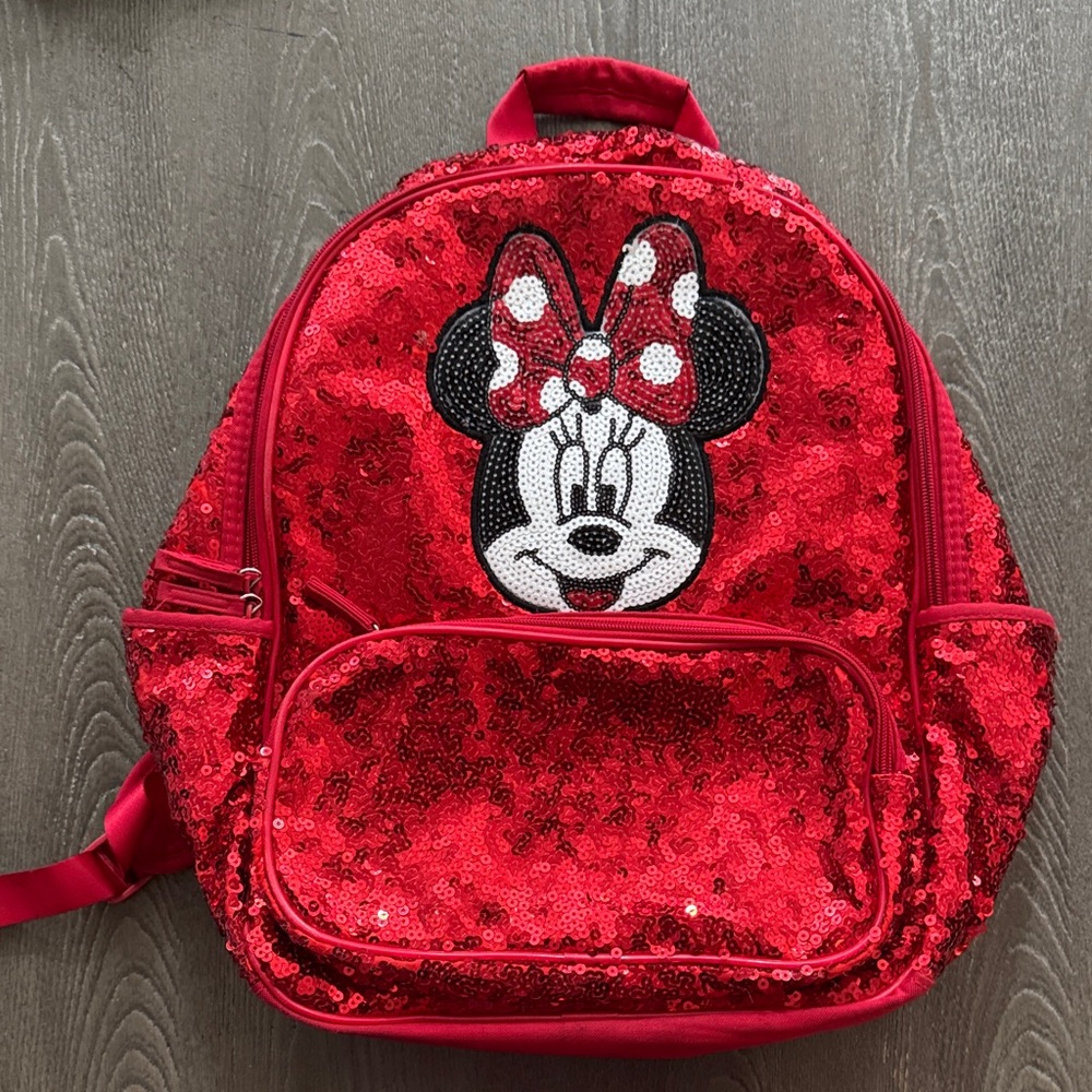 Disney Minnie Mouse Sparkling Red Kids Backpack
